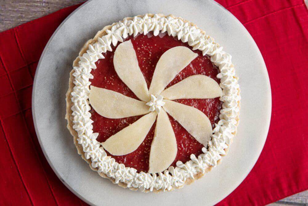 Dysphagia-friendly cranberry pear tart