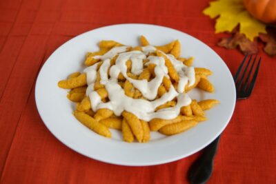 Pumpkin pasta for dysphagia diets